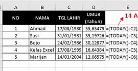 Cara Menghitung Umur Berdasarkan Tanggal Lahir Di Excel